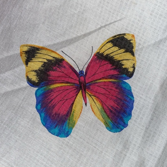 ECHO Brilliant Colorful Butterfly Print Scarf. - Picture 3 of 5